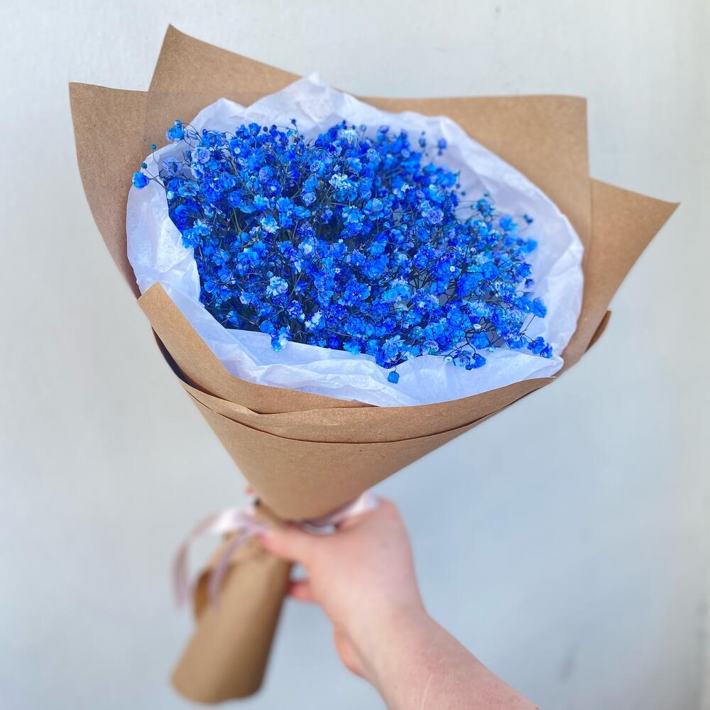 Букет из 3 синих гипсофил 