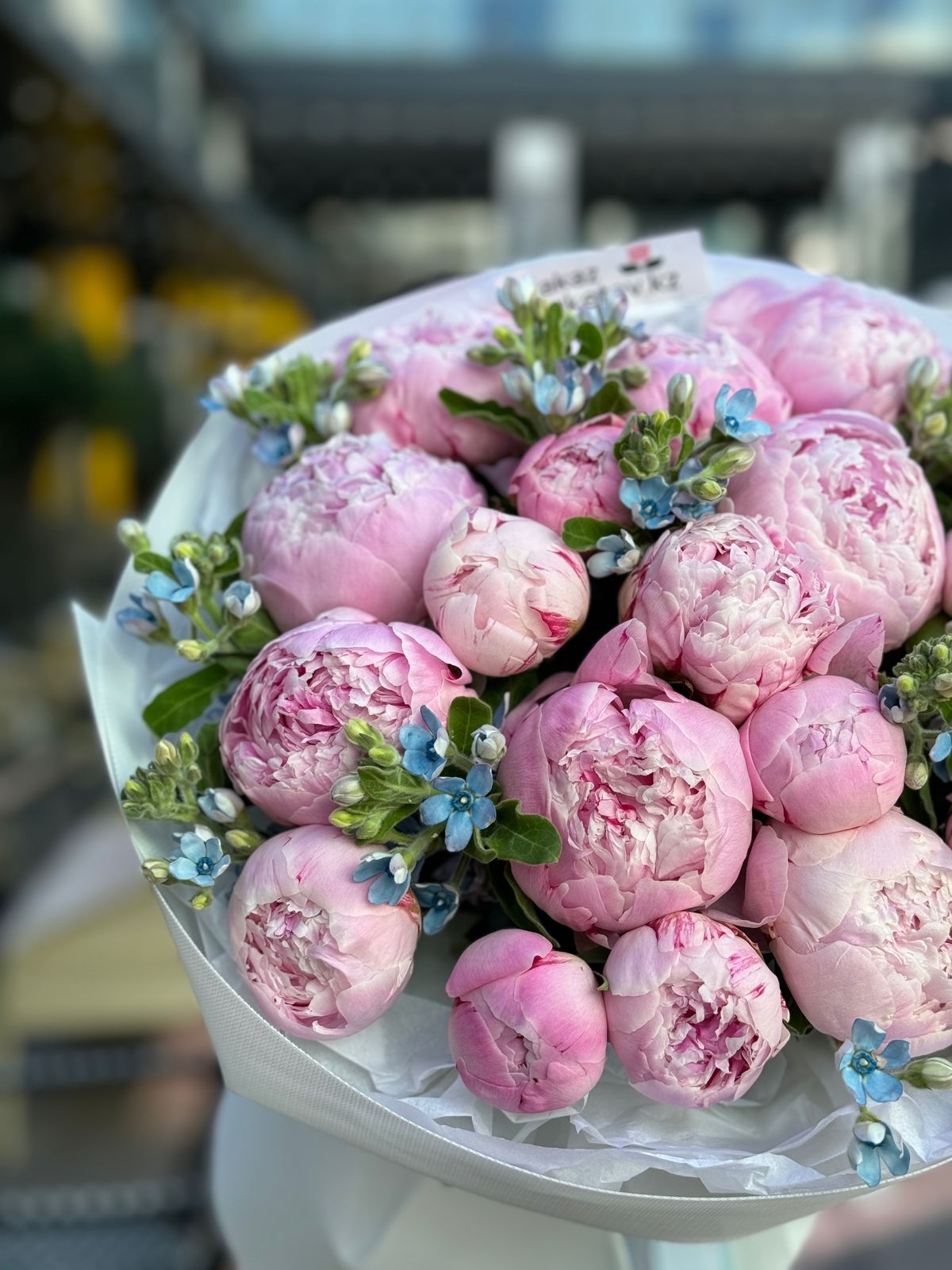 Букет "Монпасье" из пионов и твидии