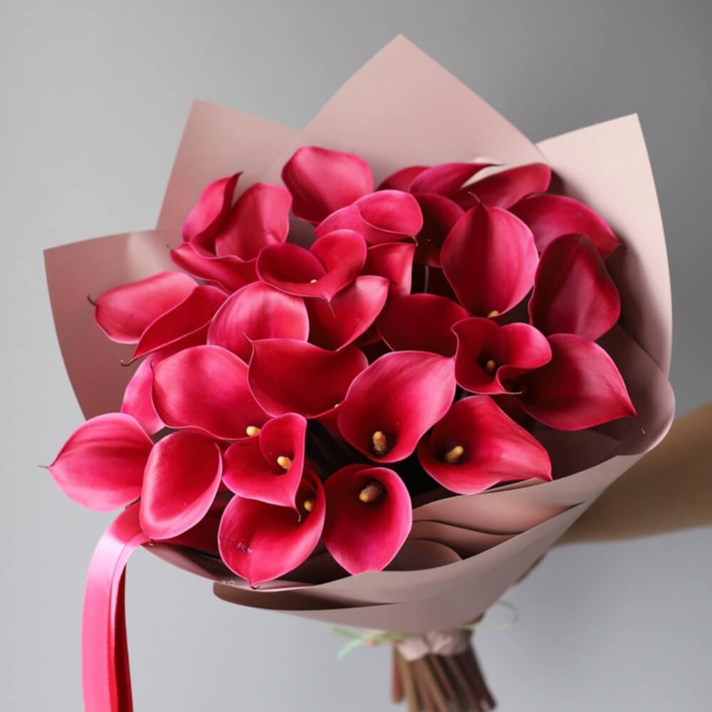 Букет из 29 красных калл