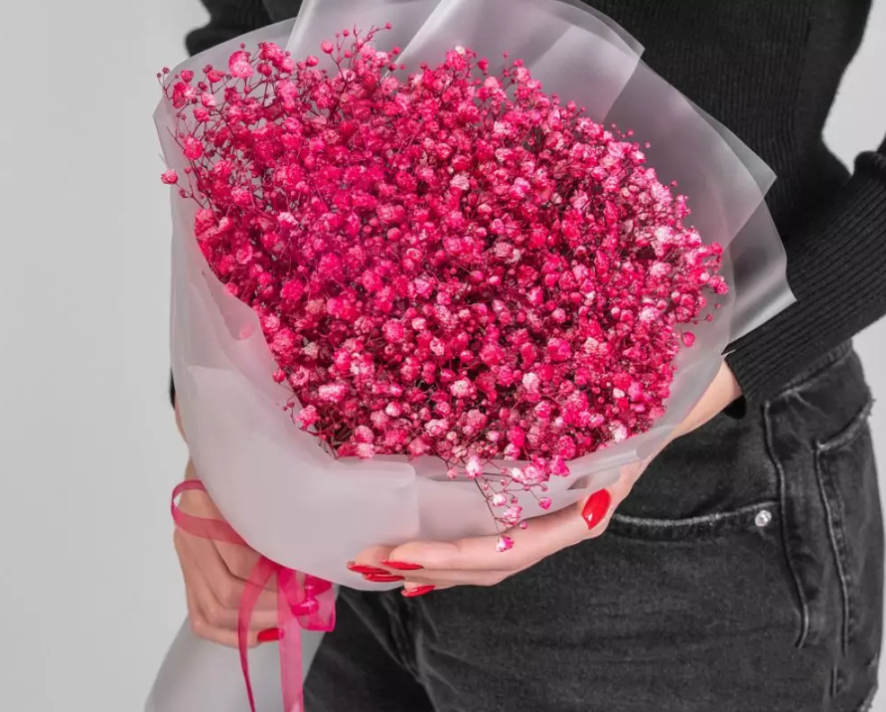 Букет из 7 красных гипсофил 