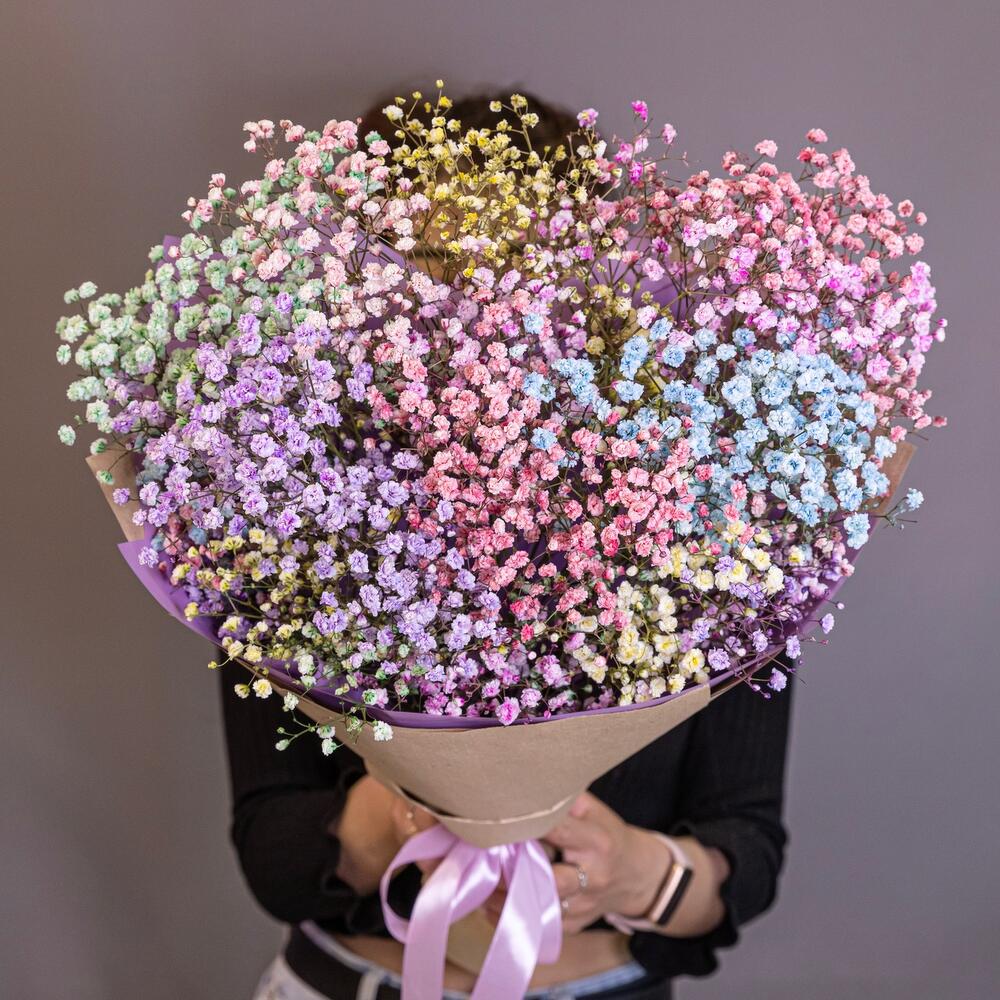 Букет из 7 разноцветных гипсофил