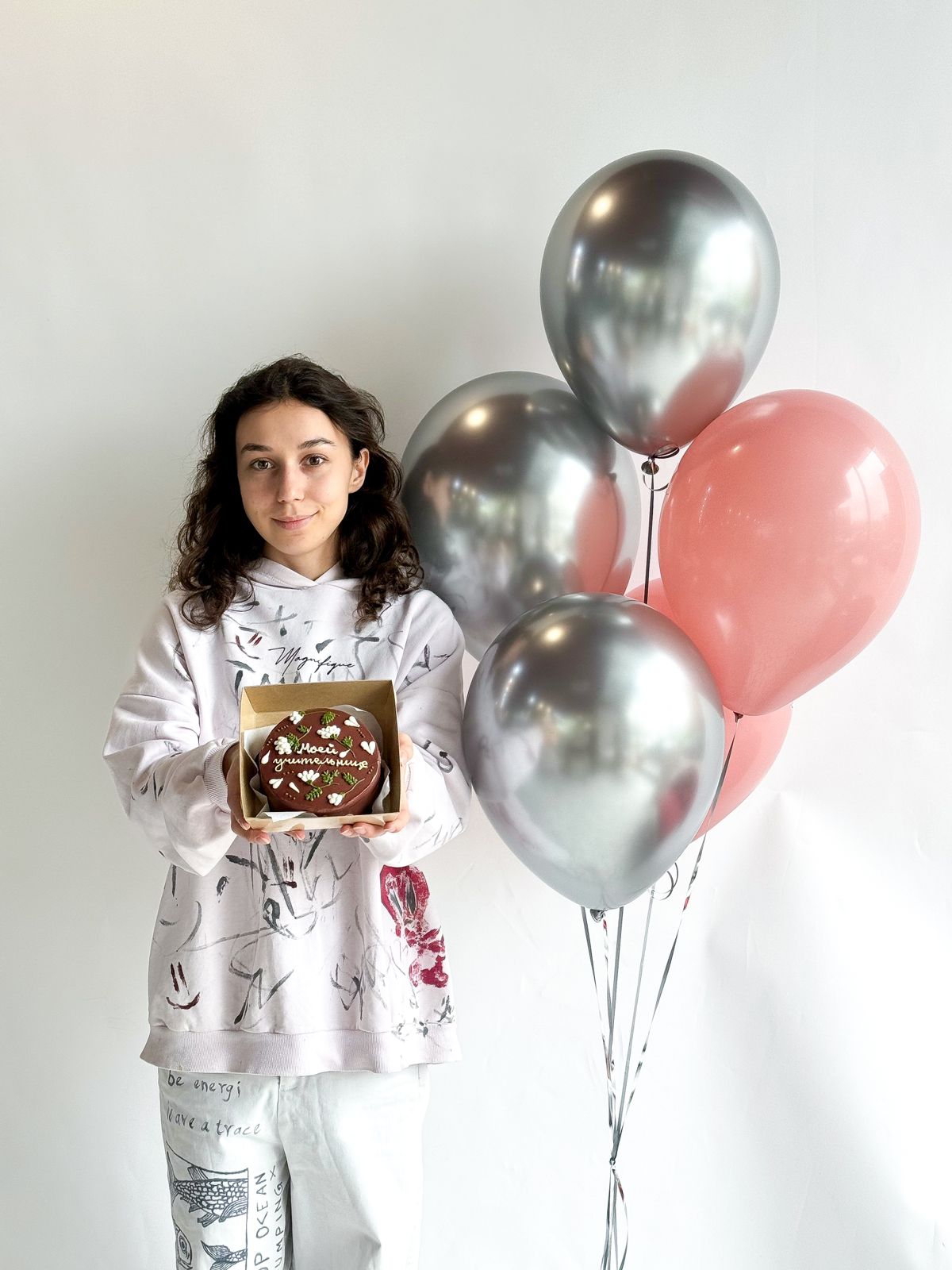 Сет шаров и бенто торт "Школьный"