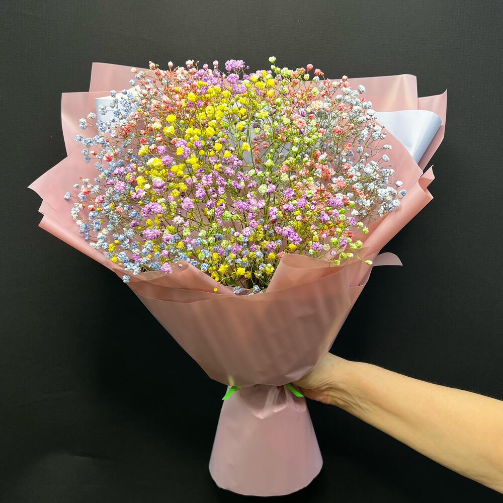 Букет из 7 гипсофил разных цветов