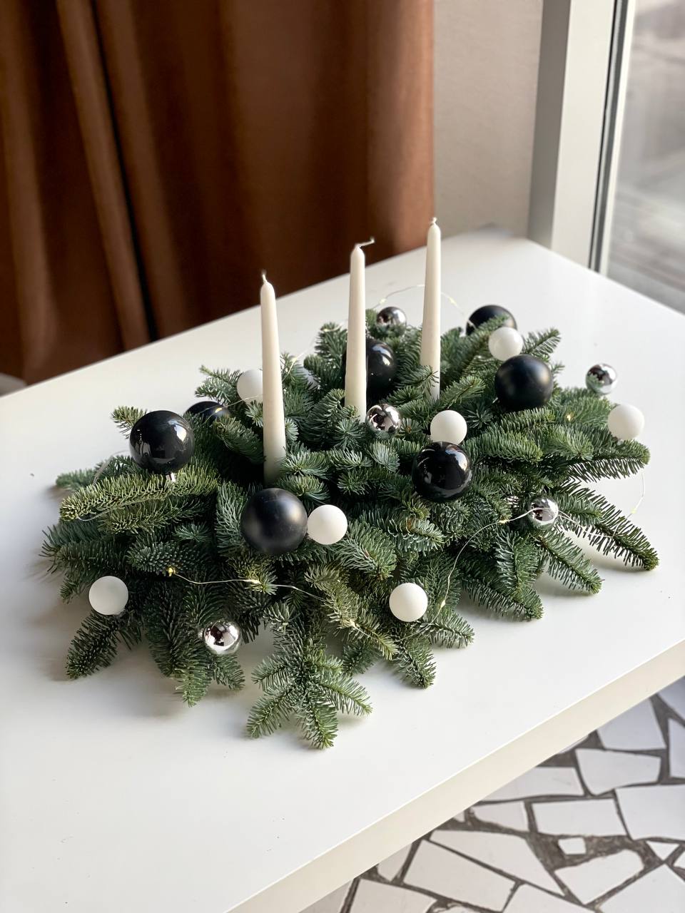 Новогодний настольный декор из нобилиса "Christmas mood"