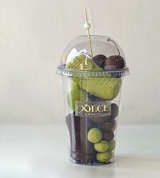 "Стакан Ассорти 3.0" бананы, вишня и голубика в шоколаде