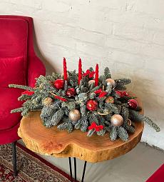 Настольная новогодняя композиция из нобилиса "Аромат"