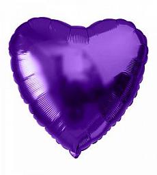 Шар - Фиолетовое фольгированное сердце 48 см