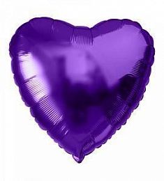 Шар - Фиолетовое фольгированное сердце 48 см