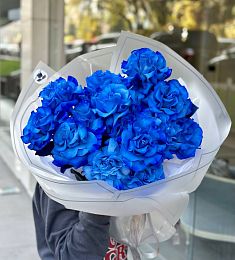Букет "Сокровища атлантиды" из синих роз