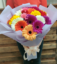 Букет из 35 ярких гербер