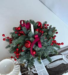 Настольная композиция "Арктическая" из нобилиса с шариками