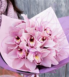 Букет "Tender pink" из орхидеи и стифы