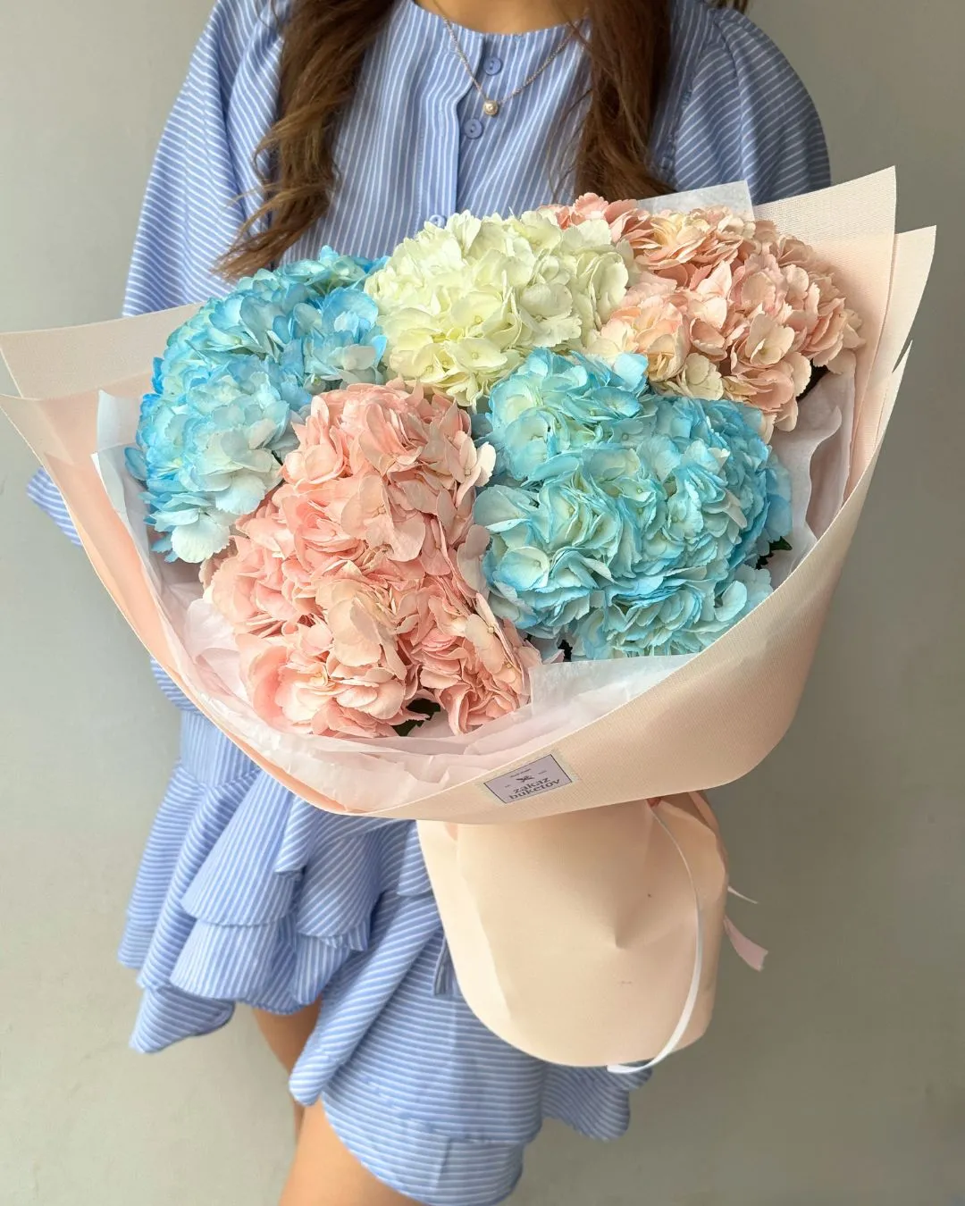 Букет из 5 Гортензий МОНО микс