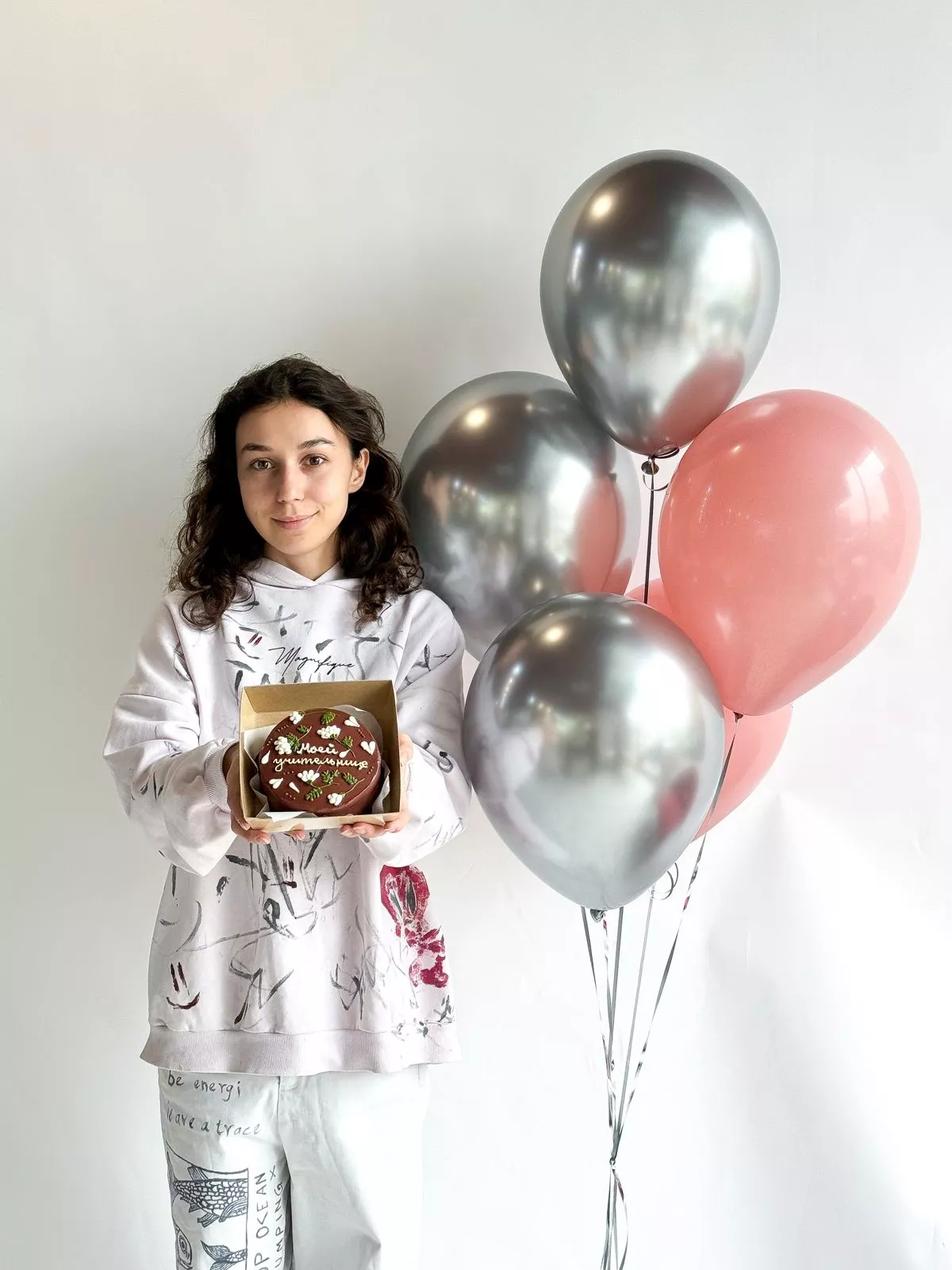 Сет шаров и бенто торт "Школьный"