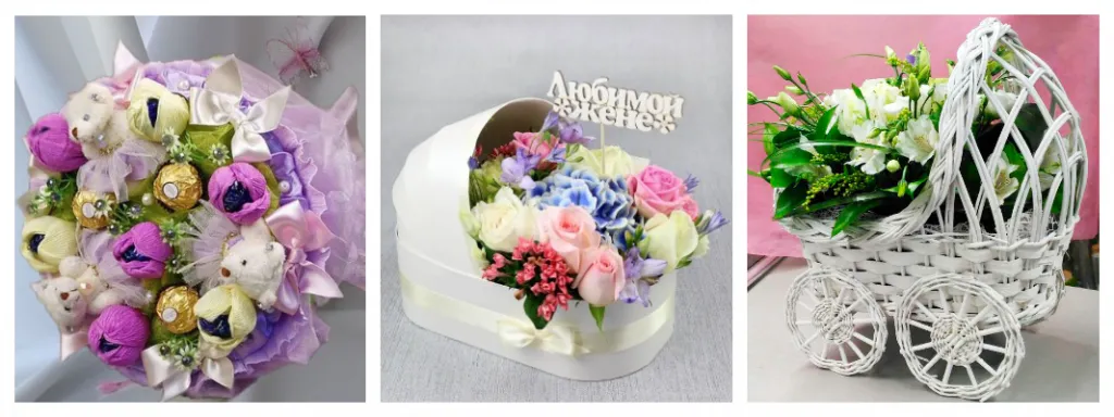 Букет для роженицы Коллаж и букетов для роженицы