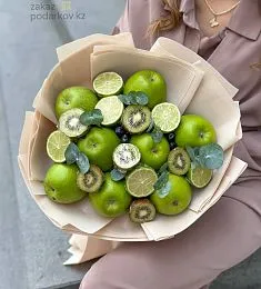 Съедобный букет "Leman" с яблоком, киви и лаймом