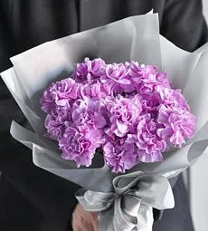 Букет из 11 фиолетовых гвоздик 