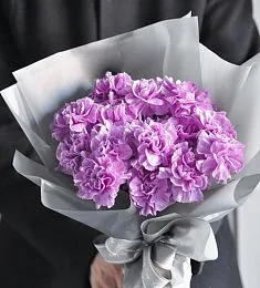 Букет из 11 фиолетовых гвоздик 