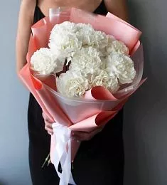 Букет из 11 белых гвоздик 