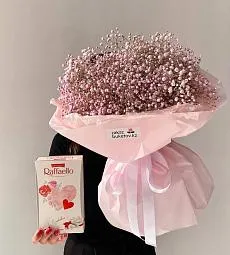 Сет GLORY 1.0 букет из гипсофилы и Raffaello