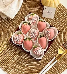 Клубничный бокс "Мороженое" клубника в розовом шоколаде