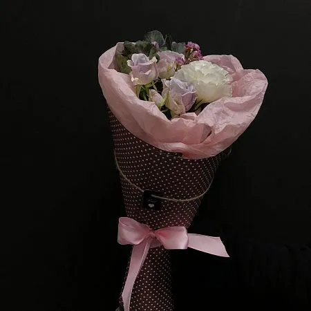 Mini 2.0 букет из гвоздик, хризантем  и роз 1