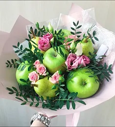 Букет из фруктов и цветов "Нюд"