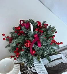 Настольная композиция "Арктическая" из нобилиса с шариками