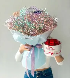 Сет "Марта" с гипсофилой и Raffaello